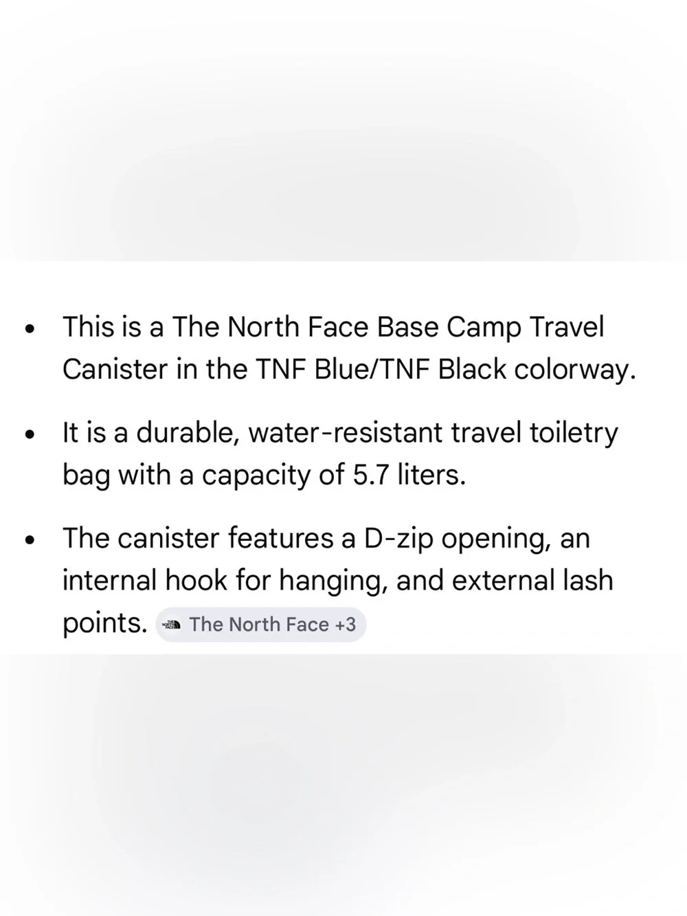 The North Face compact toiletry